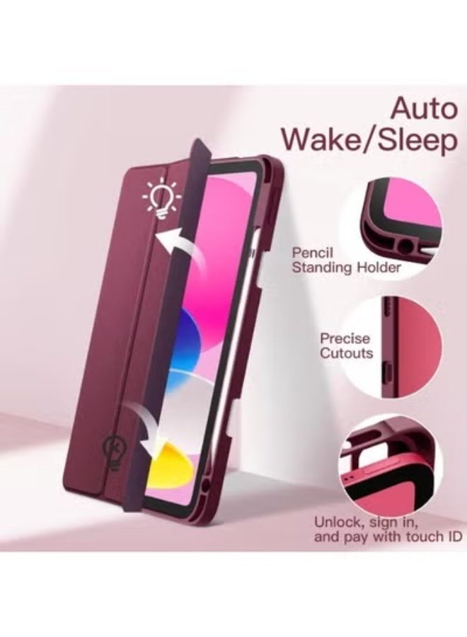 Case for iPad Air 11 Inch 7/6 (2025 M3/2024 M2)/10.9 Inch 5/4 (2022/2020) with Pen Holder, Trifold Stand Case, Transparent Back Case, Thin Stand Tablet Protective Case - Image 5